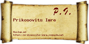 Prikosovits Imre névjegykártya
